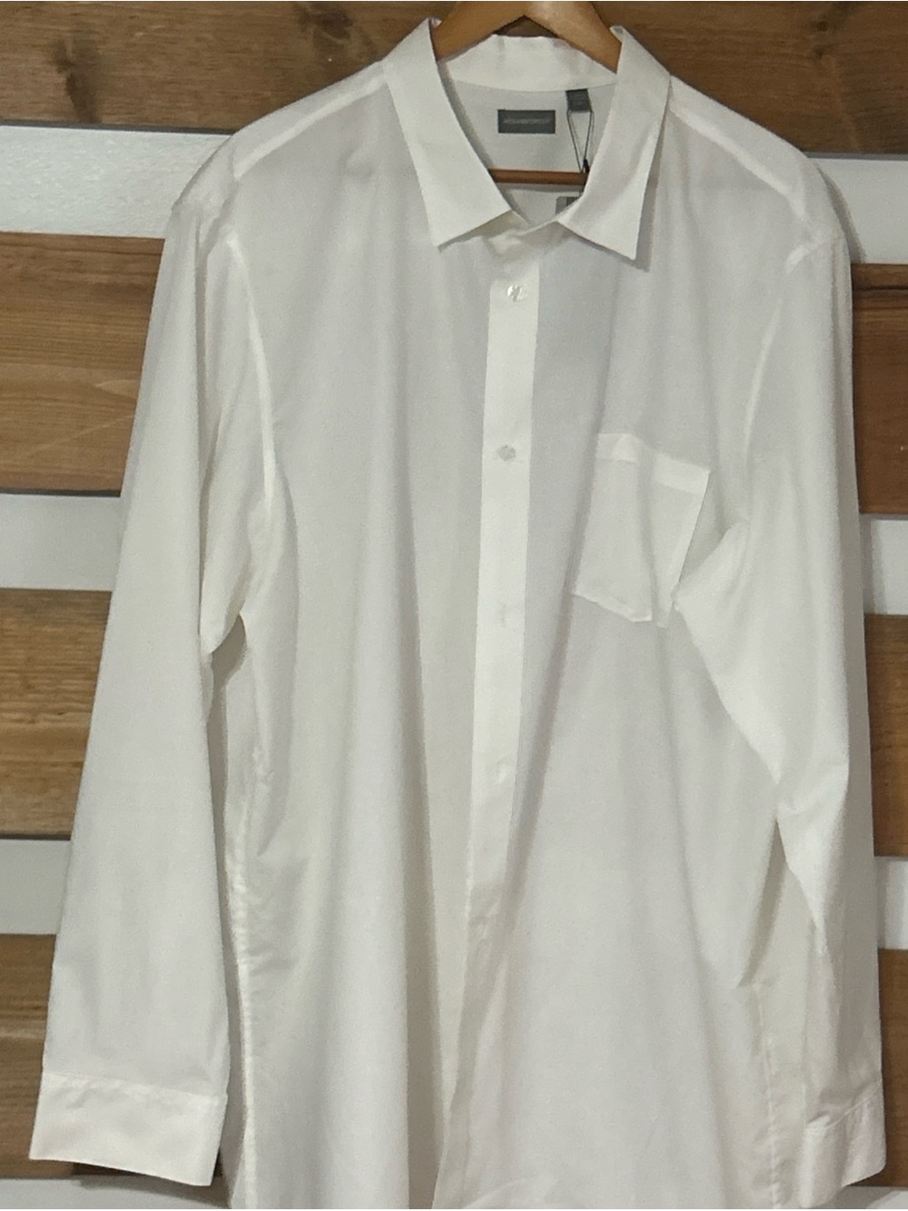 NWT Ashworth Long Sleeve Button Down Solid White Dress Shirt Men's Size 3XL